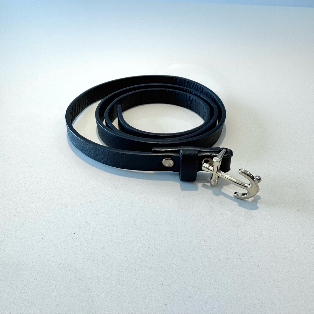 🛍️4 for 20$ / Faux Leather Anchor Belt / Black